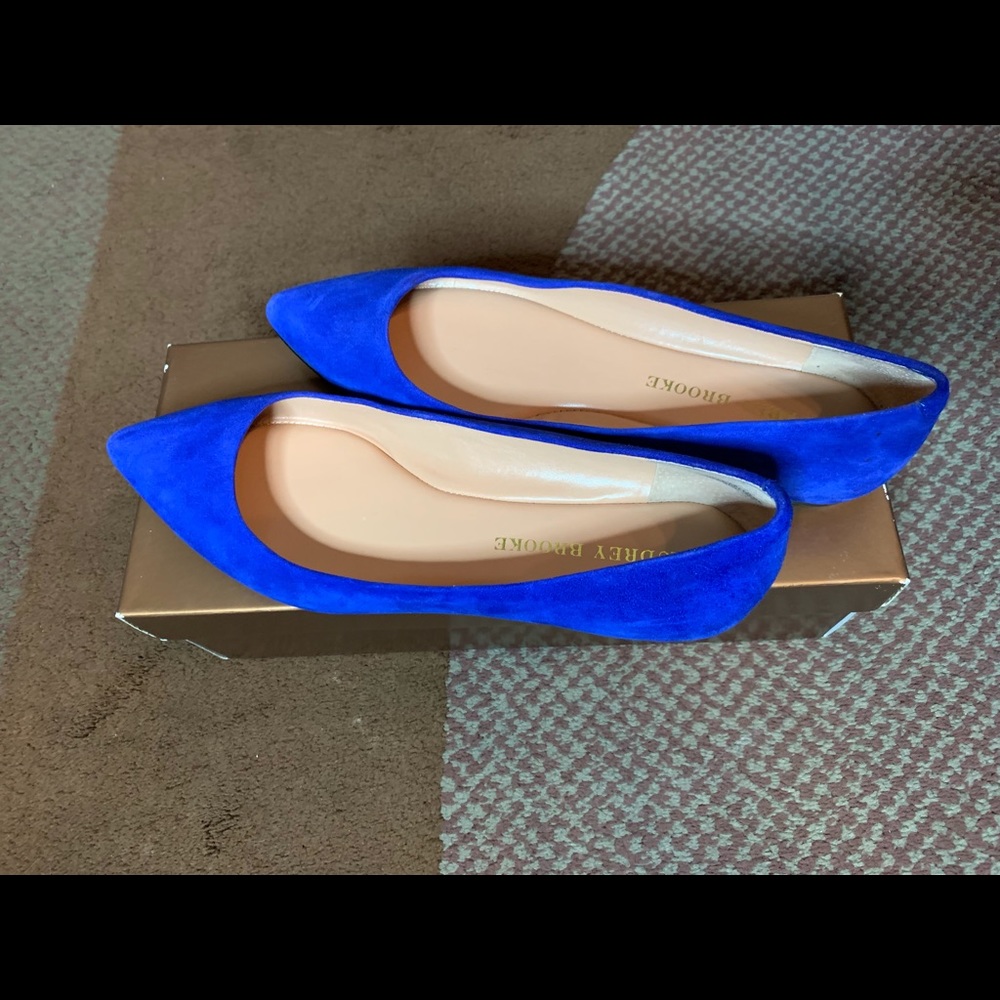 Audrey Brooke Cobalt Suede Flats Size 6.5
